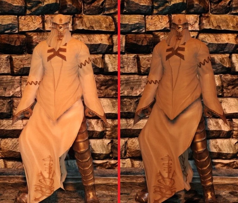 Взаимодействие с водой:<br/>Слева — до, справа — после