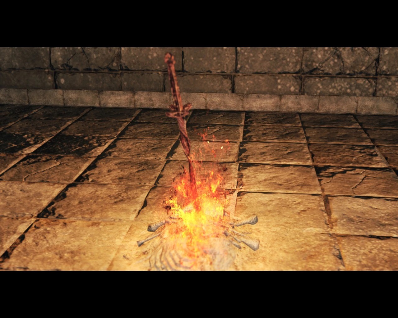 Зажжённый костер.