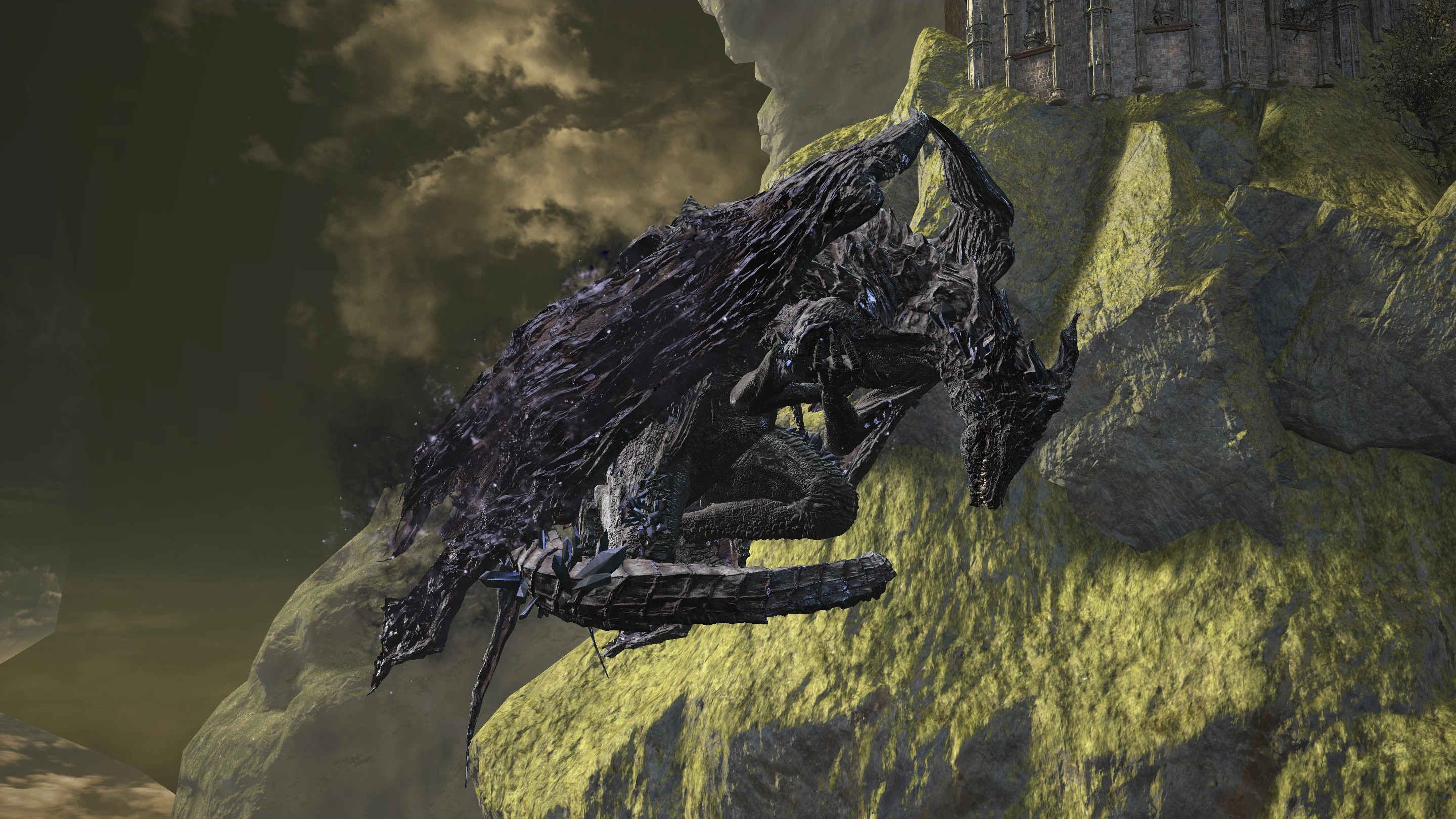 Позади башни.