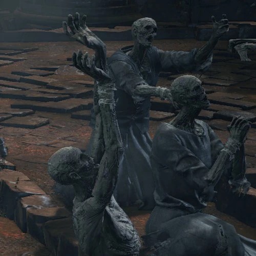 Группа молящихся полых.