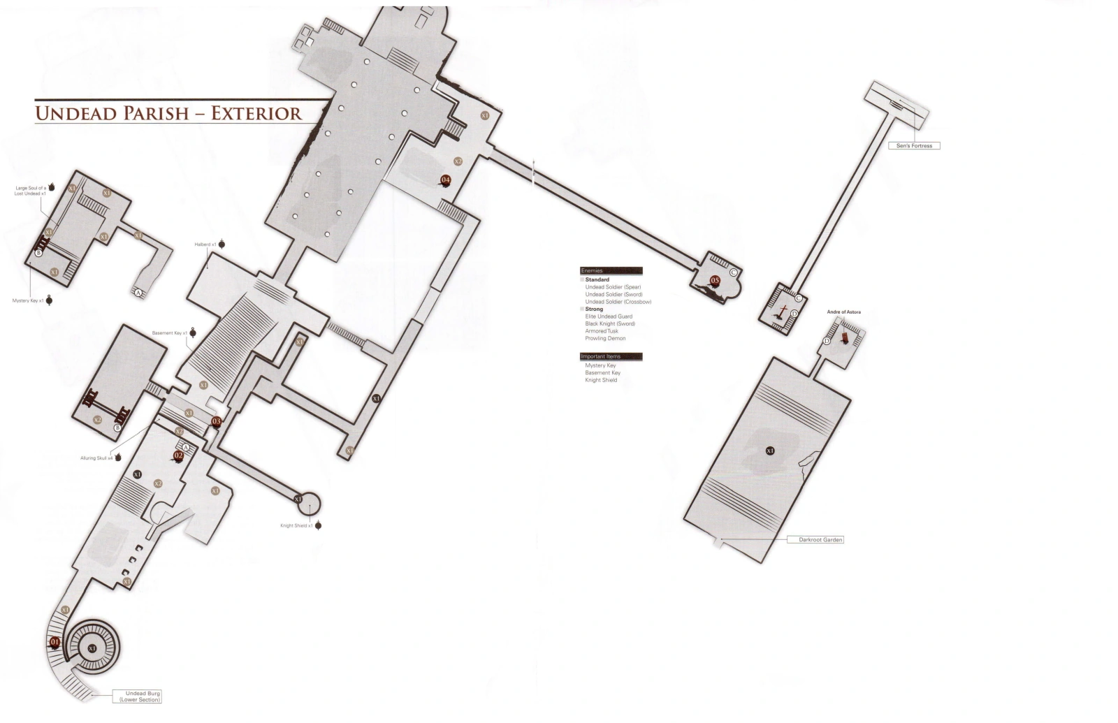 Карта локации — внешняя (на англ. языке).