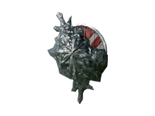 Круглый щит с черным камнем